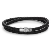 REBEL & ROSE REBEL & ROSE Armband | Full Metal Double Round Black | RR-M0038-S