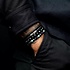 REBEL & ROSE REBEL & ROSE Armband | Full Metal Double Round Black | RR-M0038-S