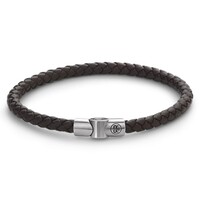 REBEL & ROSE REBEL & ROSE Armband | Full Metal Single Round Brown