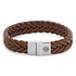 REBEL & ROSE REBEL & ROSE Armband | Full Metal Premium Braided  | 12mm | Cognac | RR-M0053-S