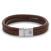 REBEL & ROSE REBEL & ROSE Armband | Full Metal Premium Combo | 12mm | Bruin | RR-M0056-S
