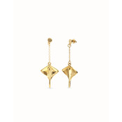 UNOde50 UNOde50 Oorbellen | SER MAJESTUOSA | Manta ray-shaped drop earrings | VERGULD | PEN1009ORO000