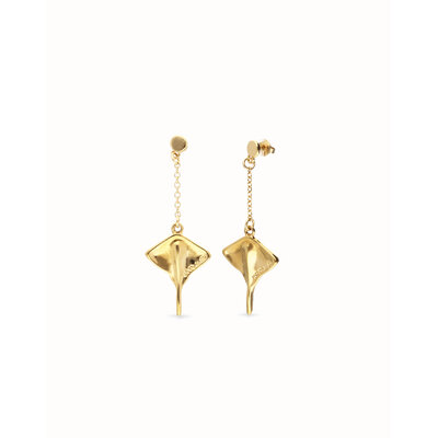 UNOde50 UNOde50 Oorbellen | SER MAJESTUOSA | Manta ray-shaped drop earrings | VERGULD | PEN1009ORO000