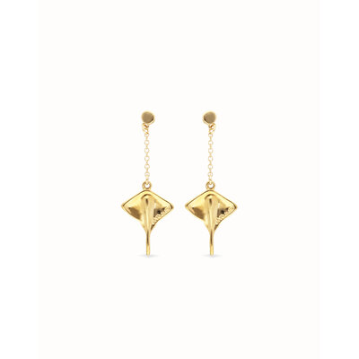 UNOde50 UNOde50 Oorbellen | SER MAJESTUOSA | Manta ray-shaped drop earrings | VERGULD | PEN1009ORO000