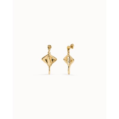 UNOde50 UNOde50 Oorbellen | SER MAJESTUOSA | Manta ray-shaped drop earrings | VERGULD | PEN0956ORO000