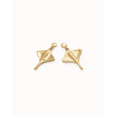 UNOde50 UNOde50 Oorbellen | SER MAJESTUOSA | Manta ray-shaped drop earrings | VERGULD | PEN0956ORO000