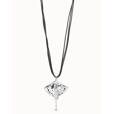 UNOde50 UNOde50  Ketting | SER MAJESTUOSA | Lange leren kettinghanger met mantarog | COL1929MTL000