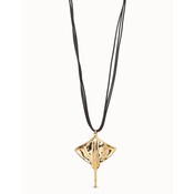 UNOde50 UNOde50  Ketting | SER MAJESTUOSA | VERGULD | Lange leren kettinghanger met mantarog | COL1929ORO000