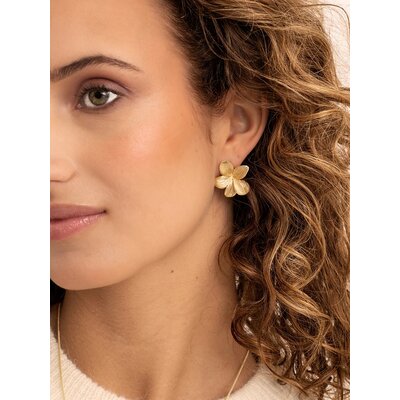 SPARKLING SPARKLING Oorbellen | Flora Pushback oorbellen | Verguld