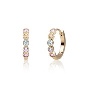 SPARKLING SPARKLING Oorbellen |  Tube Huggies | Multi CZ | Verguld