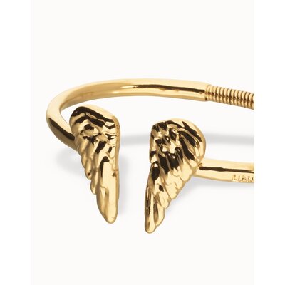 UNOde50 UNOde50 Armband | SER INVENCIBLE | Cuff bracelet with wing detail | VERGULD | PUL2602ORO000