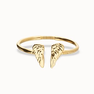 UNOde50 UNOde50 Armband | SER INVENCIBLE | Cuff bracelet with wing detail | VERGULD | FW25