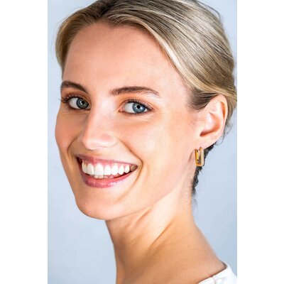 ZINZI ZINZI Oorbellen |  RECHTHOEKIGE VORM MET  WITTE ZIRCONIA'S | ZIO2222Y