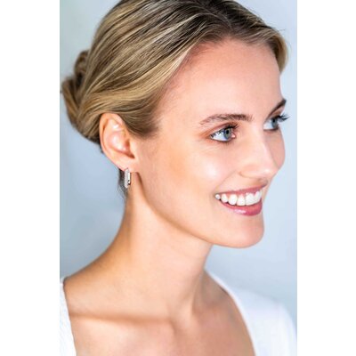 ZINZI ZINZI Oorbellen |  RECHTHOEKIGE VORM MET  WITTE ZIRCONIA'S | ZIO2222Z