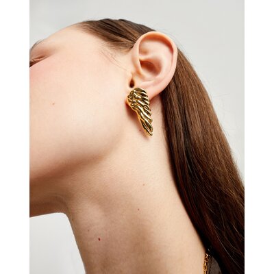 UNOde50 UNOde50 Oorbellen | SER INVENCIBLE | Earrings with wing design  | VERGULD | PEN1008ORO000