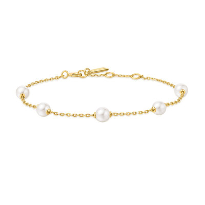 ANIA HAIE ANIA HAIE Armband | Gold Pearl Station | VERGULD