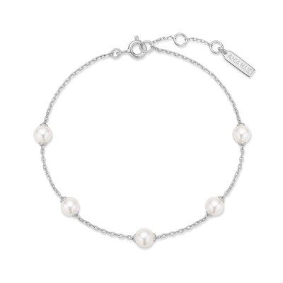ANIA HAIE ANIA HAIE Armband | Silver Pearl Station | ZILVER
