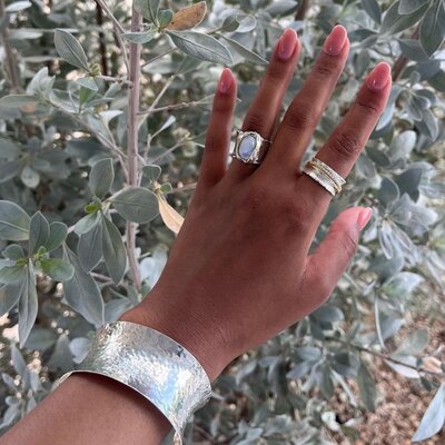 JEH JEWELS JEH JEWELS Ring | Ring zilver + Goldfilled Chique | Touch of Gold | 18728