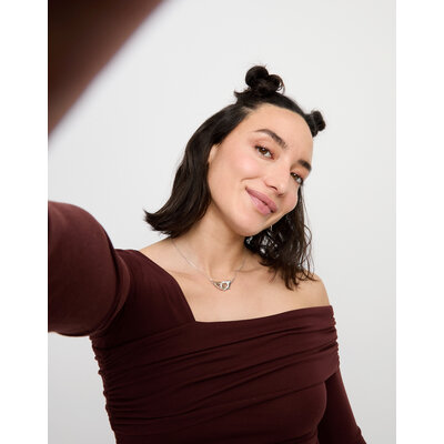 UNOde50 UNOde50 Ketting | SER INSEPARABLE | Ketting met verweven karabijnhaakdetail | COL2023MTL000