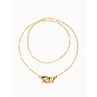 UNOde50 UNOde50 Ketting | SER INSEPARABLE | Lange ketting met verweven karabijnhaakdetail | VERGULD | FW25