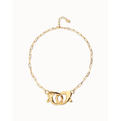UNOde50 UNOde50 Ketting | SER INSEPARABLE | Ketting met grote karabijnhaak | VERGULD | COL2021ORO000