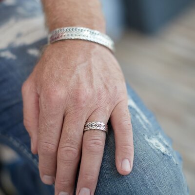 SILK Jewellery SILK Ring | 167 CHEVRON Collectie | Zilver