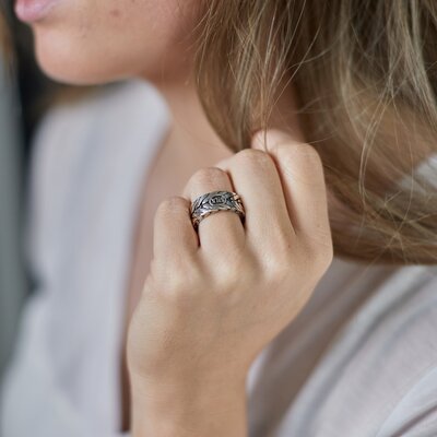 SILK Jewellery SILK Ring | 167 CHEVRON Collectie | Zilver