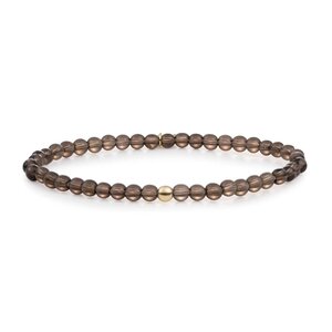 SPARKLING SPARKLING Armband | Smoky Quartz Saturn small armband | Verguld