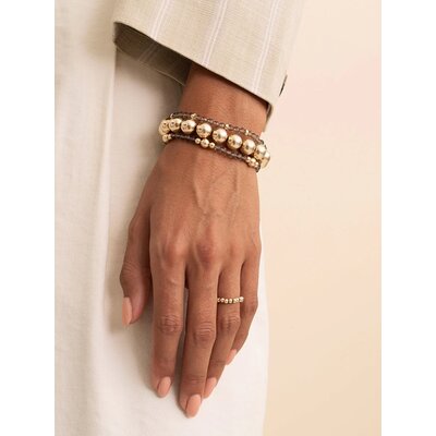 SPARKLING SPARKLING Armband | Roundel Interstellar Armband Smoky Quartz | Verguld