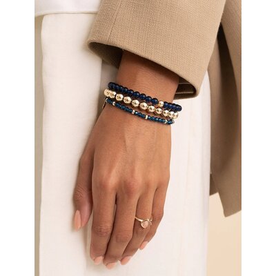 SPARKLING SPARKLING Armband | Saturn Armband Large Ocean Topaz Quartz | Verguld