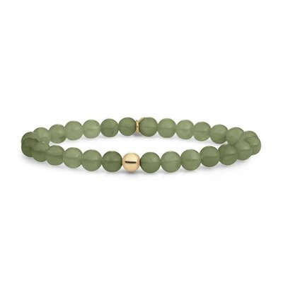 SPARKLING SPARKLING Armband | Saturn Armband Large Lime Jade | Verguld
