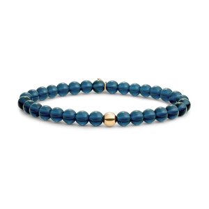 SPARKLING SPARKLING Armband | Saturn Armband Large Ocean Topaz Quartz | Verguld