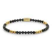 REBEL & ROSE REBEL & ROSE Armband | Blue & Yellowgold Glam Rocks | Goudkleurig | 4 mm | RR-40176-G