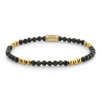 REBEL & ROSE REBEL & ROSE Armband | Blue & Yellowgold Glam Rocks | Goudkleurig | 4 mm