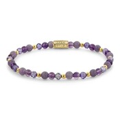 REBEL & ROSE REBEL & ROSE Armband | Purple Glam Rocks Party | Goudkleurig | 4 mm | RR-40174-G