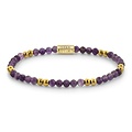 REBEL & ROSE REBEL & ROSE Armband | Purple & Yellowgold Glam Rocks | Goudkleurig | 4 mm