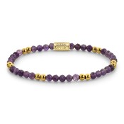 REBEL & ROSE REBEL & ROSE Armband | Purple & Yellowgold Glam Rocks | Goudkleurig | 4 mm | RR-40173-G