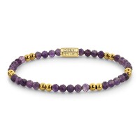 REBEL & ROSE REBEL & ROSE Armband | Purple & Yellowgold Glam Rocks | Goudkleurig | 4 mm