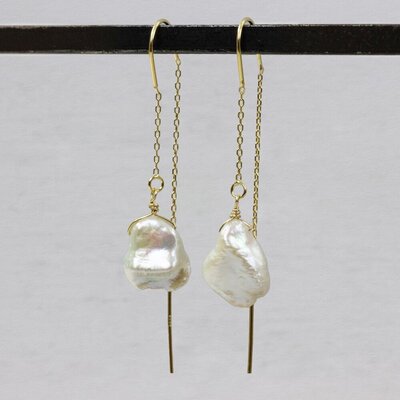 JEH JEWELS JEH JEWELS Oorbellen | Doortrek oorbel Parel | Verguld | 21087