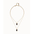 UNOde50 UNOde50 Ketting | SER DESLUMBRANTE | Dubbele ketting met 2 zwarte kristallen | Verguld | COL2030GRSORO