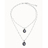 UNOde50 UNOde50 Ketting | SER DESLUMBRANTE | Dubbele ketting met 2 zwarte kristallen | COL2030GRSMTL