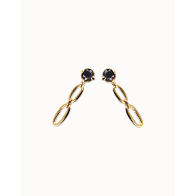UNOde50 UNOde50 Oorbellen | SER DESLUMBRANTE | VERGULD | ZWART KRISTAL | PEN1003NGRORO
