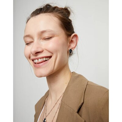 UNOde50 UNOde50 Oorbellen | SER DESLUMBRANTE | ZWART KRISTAL | PEN1002NGRMTL