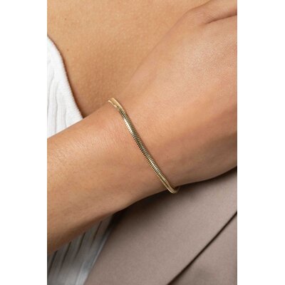 ZINZI ZINZI Armband | Platte slangen-armband | 3,5 mm | Verguld | ZIA2402G