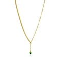 ZINZI ZINZI Ketting | Y-collier met groene steen | 42-45cm | ZIC2660G
