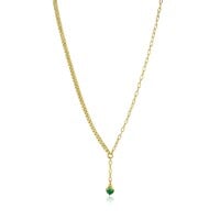 ZINZI ZINZI Ketting | Y-collier met groene steen | 42-45cm | ZIC2660G