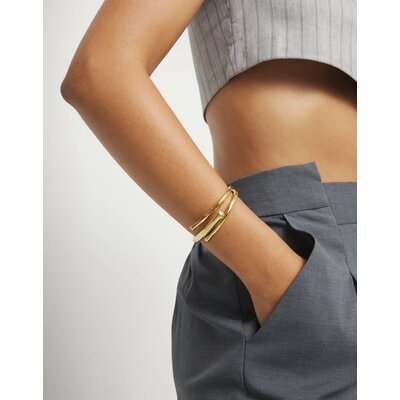 UNOde50 UNOde50 Armband | Bangle | Drie Verweven Organische Vormen | VERGULD | PUL2631ORO