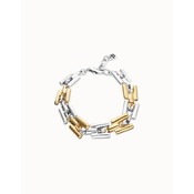 UNOde50 UNOde50 Armband | Silver & Gold Square Links | PUL2635OROMTL