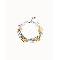 UNOde50 UNOde50 Armband | Silver & Gold Square Links | Bicolor | SS26