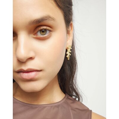 UNOde50 UNOde50 Oorbellen | Elongated Organic Drops | Verguld | PEN1070ORO